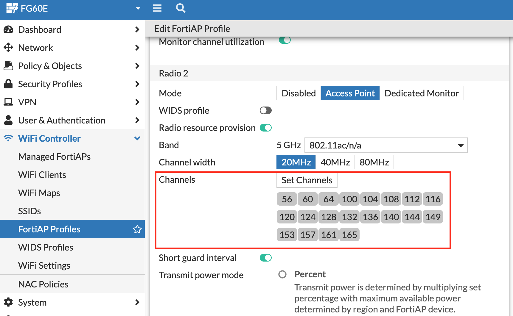 fortiap profile config